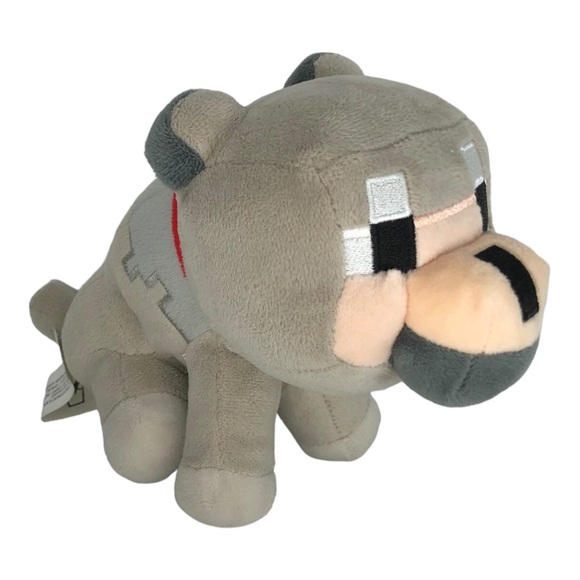 Minecraft Wolf Pup SMALL Plush Stuffed Animal 9.5” L x 5.75” H - Picture 1 of 7